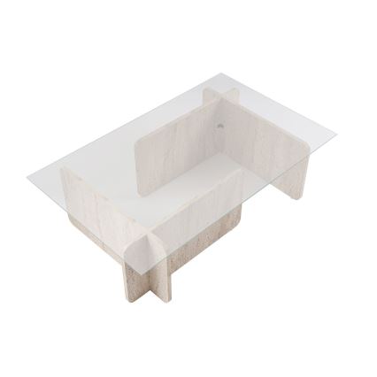 Soffbord ESCAPE 105x65 cm beige/klar