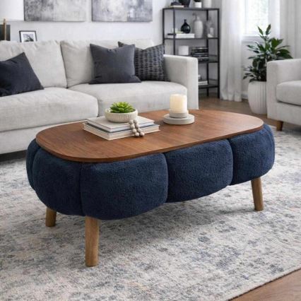 Soffbord FELPO 68x98 cm blå/valnöt