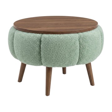 Soffbord FELPO Ø 45 cm, grön/valnöt