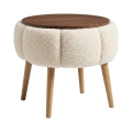 Soffbord FELPO Ø 45 cm krämvit/valnöt