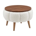 Soffbord FELPO Ø 45 cm vit/valnöt