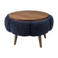 Soffbord FELPO Ø 60 cm blå/valnöt