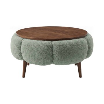 Soffbord FELPO Ø 60 cm grön/valnöt