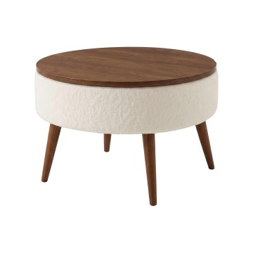 Soffbord FELPO Ø 60 cm vit/valnöt