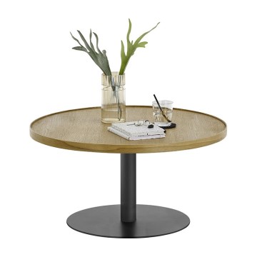 Soffbord FOCUS Ø 80 cm ek/svart
