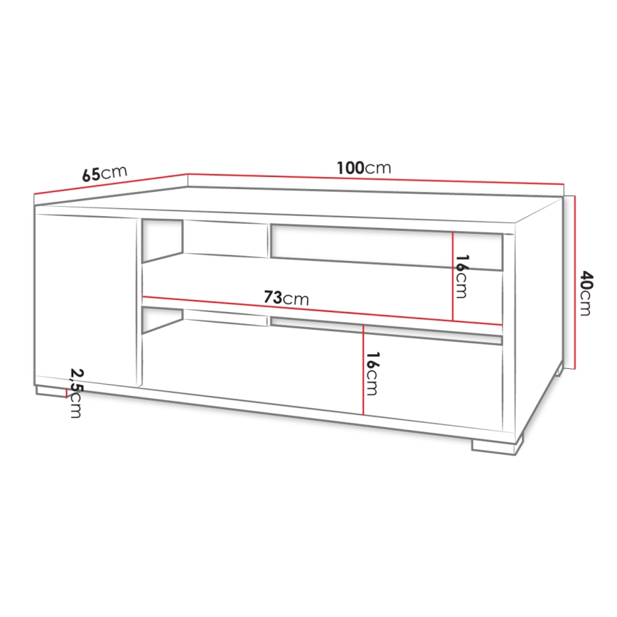 Soffbord GIMREN 100x40 cm vit