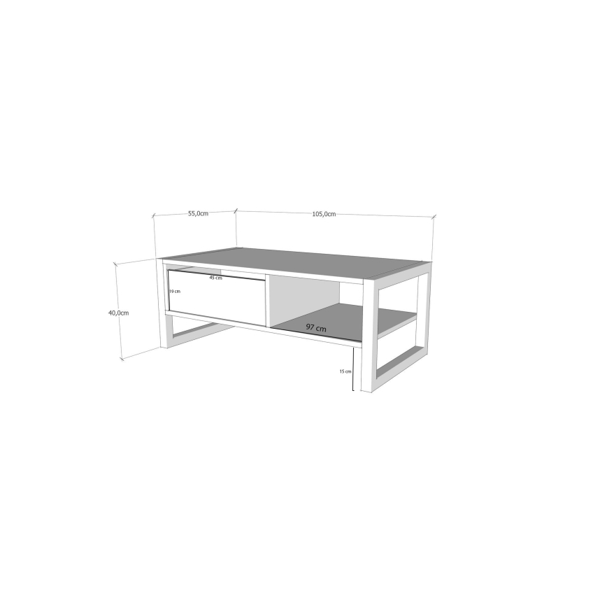 Konferensbord HALDIZEN 55x105 cm svart/brun