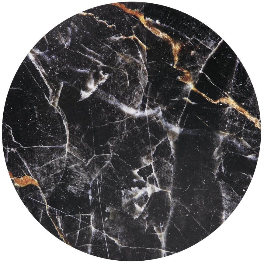 Soffbord HARISSA 41x42 cm guld/svart marmordekor