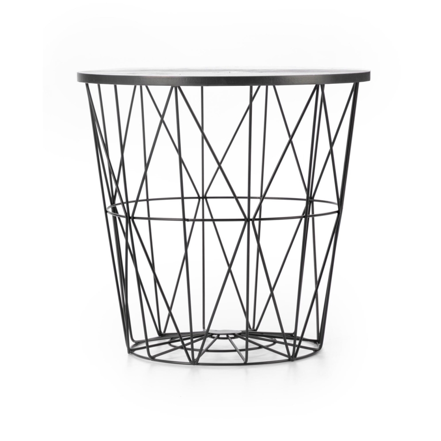 Soffbord HARISSA 41x42 cm svart/svart marmordekor