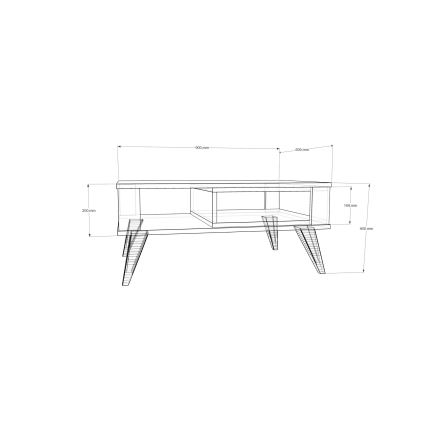 Soffbord IONIS 40x90 cm brun/vit