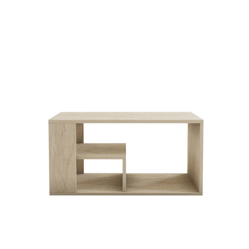 Soffbord JELIO, marmordekor, beige