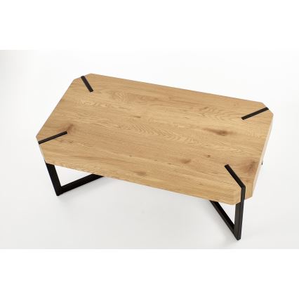 Soffbord LAVIDA 43x110 cm guldig ek/svart