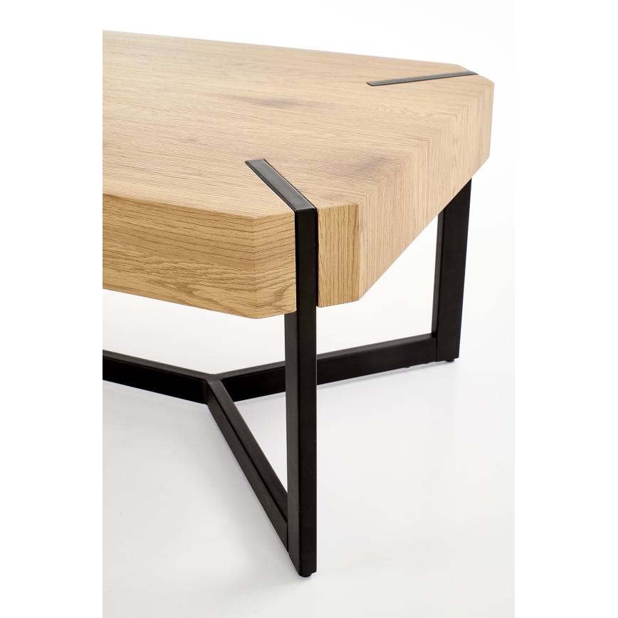 Soffbord LAVIDA 43x110 cm guldig ek/svart