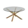 Soffbord LUCA 82 cm klarglas/ek