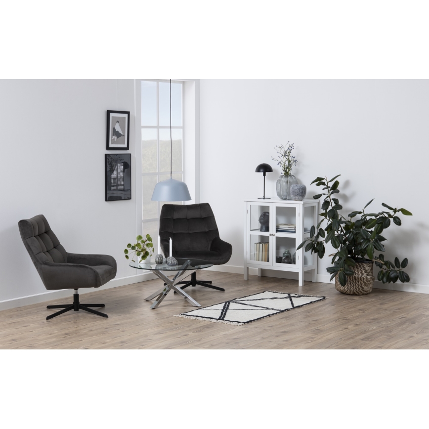 Soffbord LUCA 82 cm klarglas/silver
