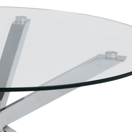 Soffbord LUCA 82 cm klarglas/silver
