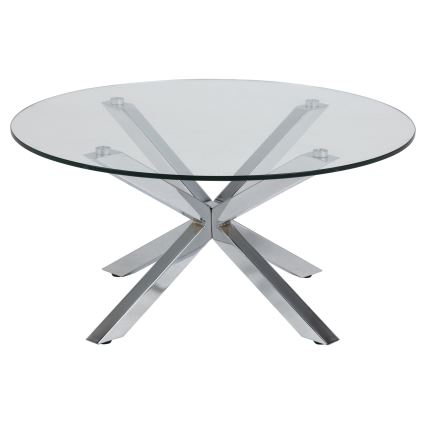 Soffbord LUCA 82 cm klarglas/silver