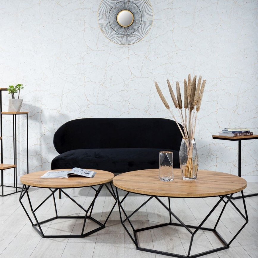 Soffbord MARMUR 40x70 cm svart/brun