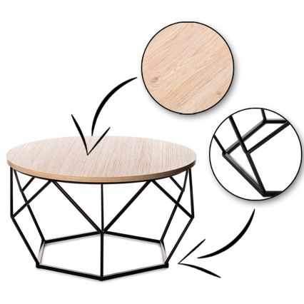 Soffbord MARMUR 40x70 cm svart/brun