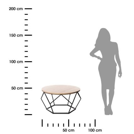 Soffbord MARMUR 40x70 cm svart/brun