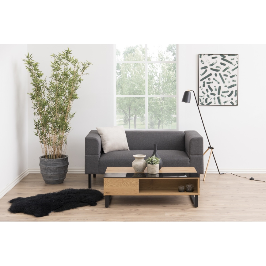 Soffbord med lyftbar bordsskiva ENZO 110x60 cm svart/ek