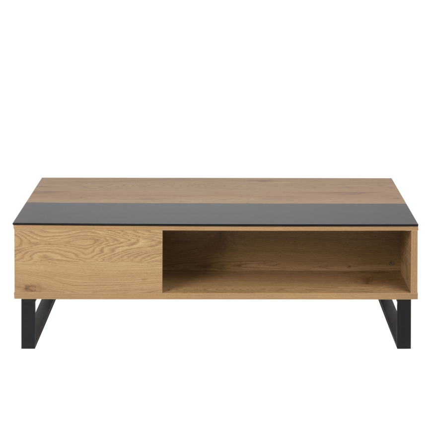 Soffbord med lyftbar bordsskiva ENZO 110x60 cm svart/ek