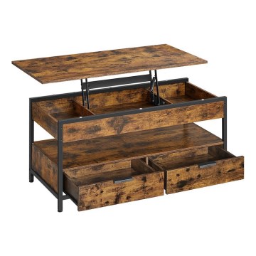 Soffbord med lyftskiva NYRO brun/svart