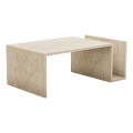 Soffbord MONEL, marmordekor, beige