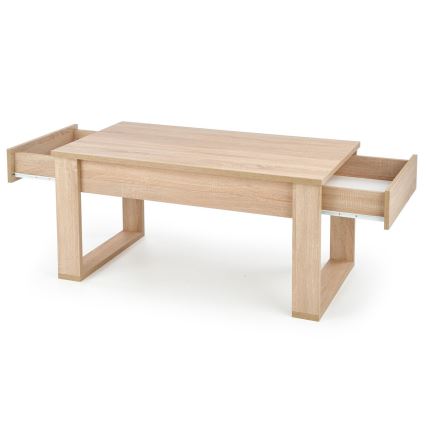 Soffbord med drawers NEA 52x110 cm beige/ek sonoma