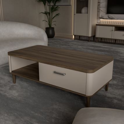 Soffbord NOR brun/beige