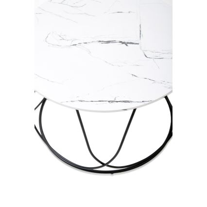 Soffbord NUBIRA 41x60 cm svart/marmordekor