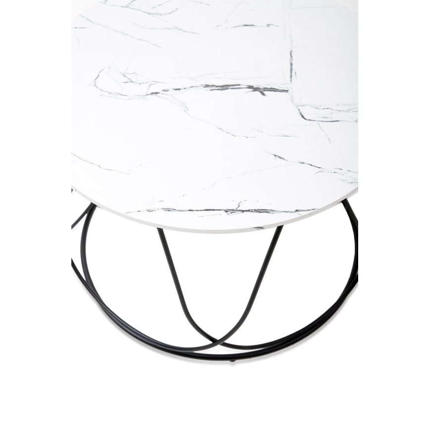 Soffbord NUBIRA 41x60 cm svart/marmordekor