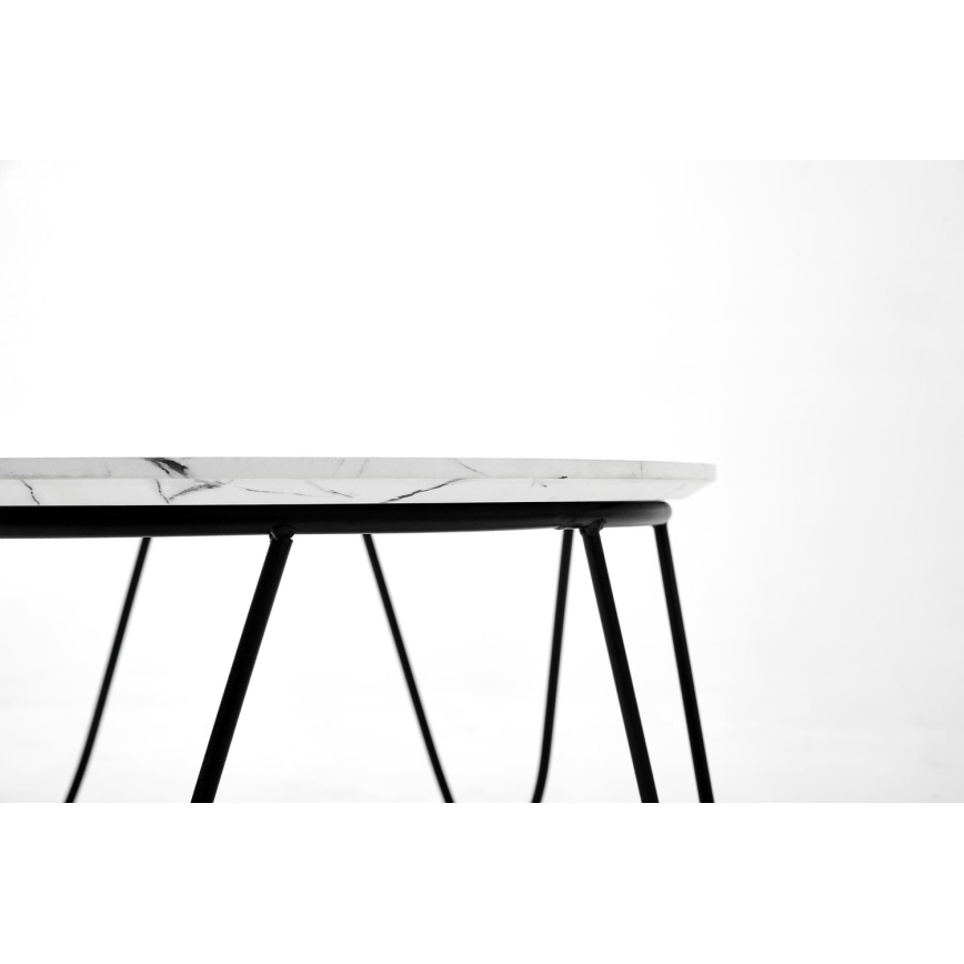 Soffbord NUBIRA 41x60 cm svart/marmordekor