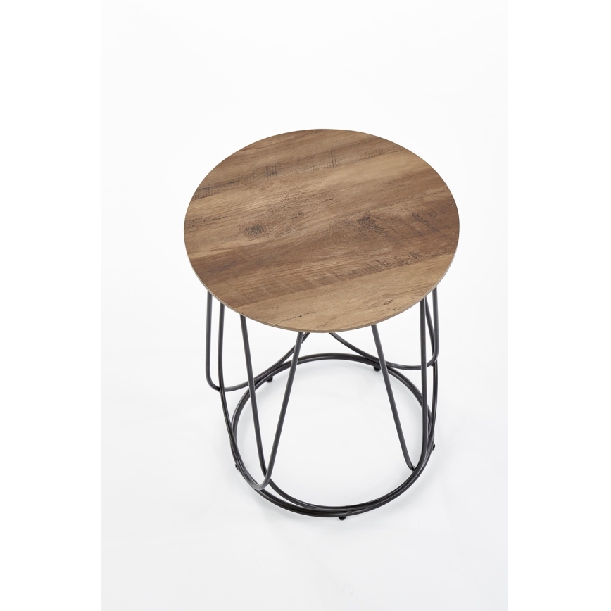 Soffbord NUBIRA 51x40 cm svart/valnöt