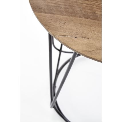 Soffbord NUBIRA 51x40 cm svart/valnöt