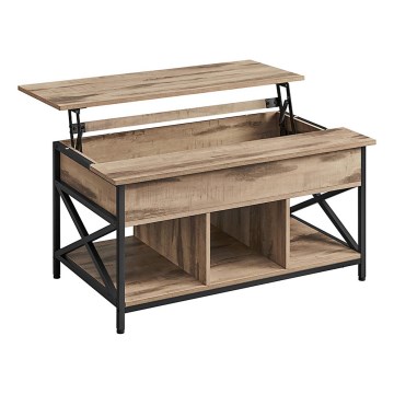 Soffbord NYRO med lyftbar bordsskiva, brun/svart