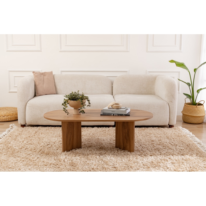 Soffbord OVAL 60x120 cm brun