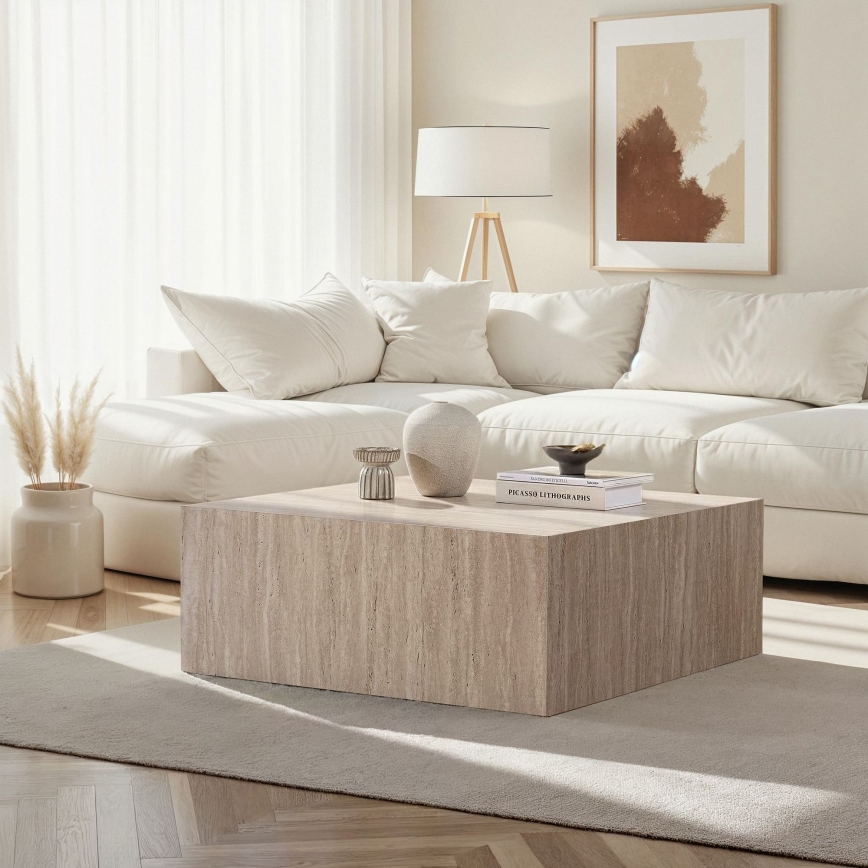 Soffbord PRIZMA 90x90 cm, beige