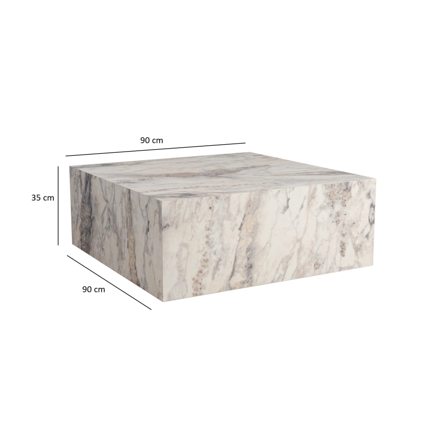 Soffbord PRIZMA 90x90 cm marmor