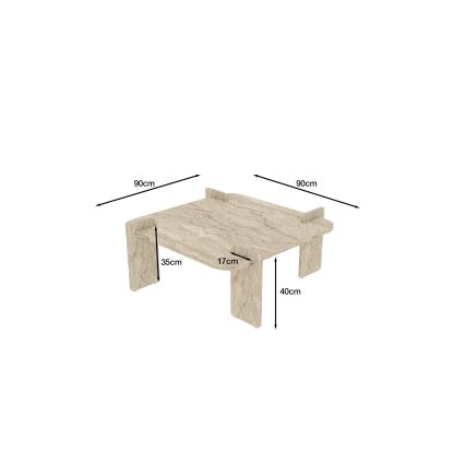 Soffbord PURO 90x90 cm i travertin