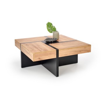 Soffbord RADIX 100x100 cm svart/brun