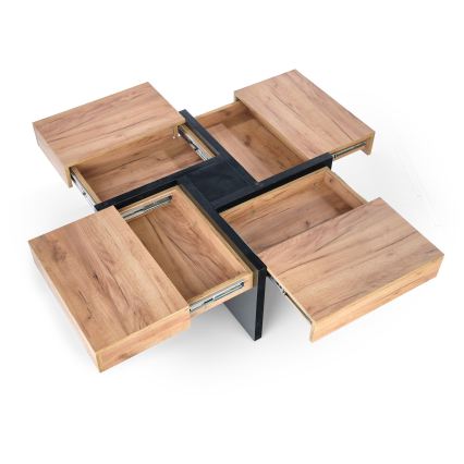Soffbord RADIX 100x100 cm svart/brun