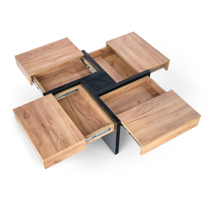 Soffbord RADIX 100x100 cm svart/brun