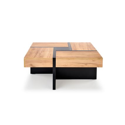 Soffbord RADIX 100x100 cm svart/brun