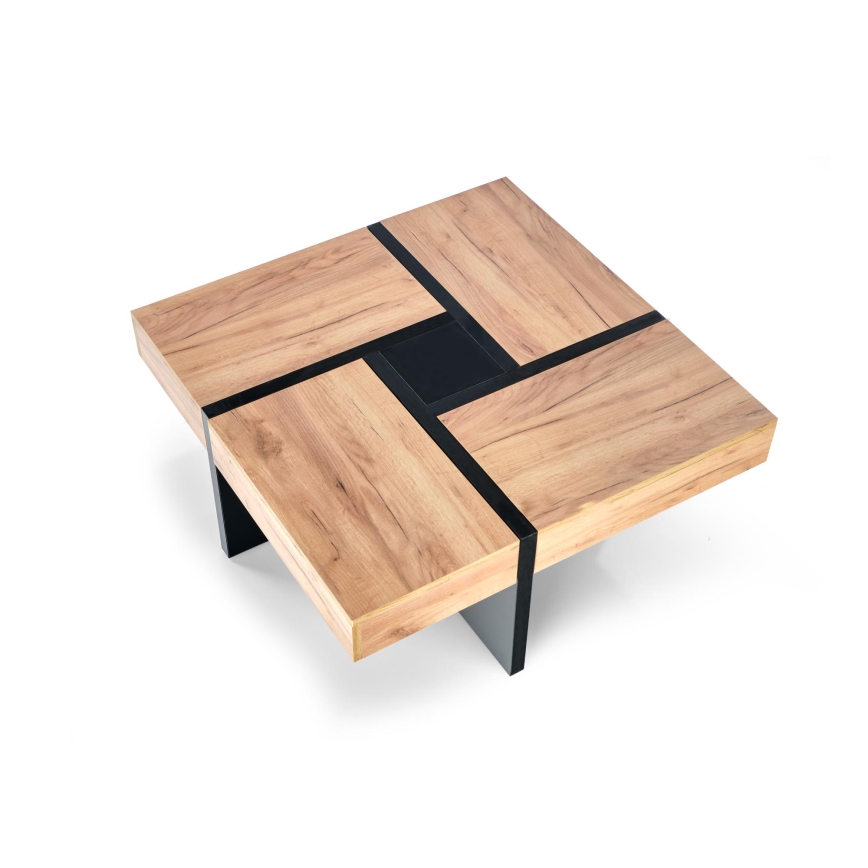 Soffbord RADIX 100x100 cm svart/brun