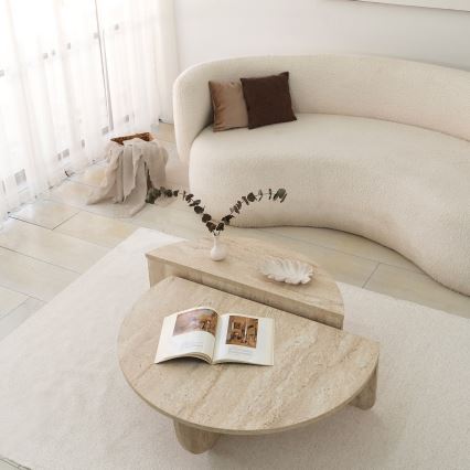 Soffbord REST, marmordekor, beige