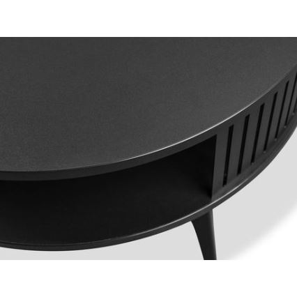 Soffbord ROENNI 44x75 cm svart/guld ek