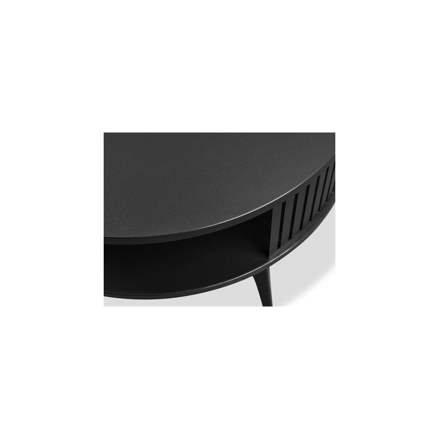 Soffbord ROENNI 44x75 cm svart/guld ek