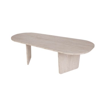 Soffbord ROND 130x65 cm beige