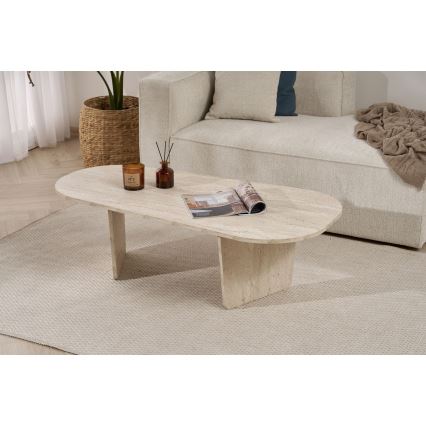 Soffbord ROND 130x65 cm beige